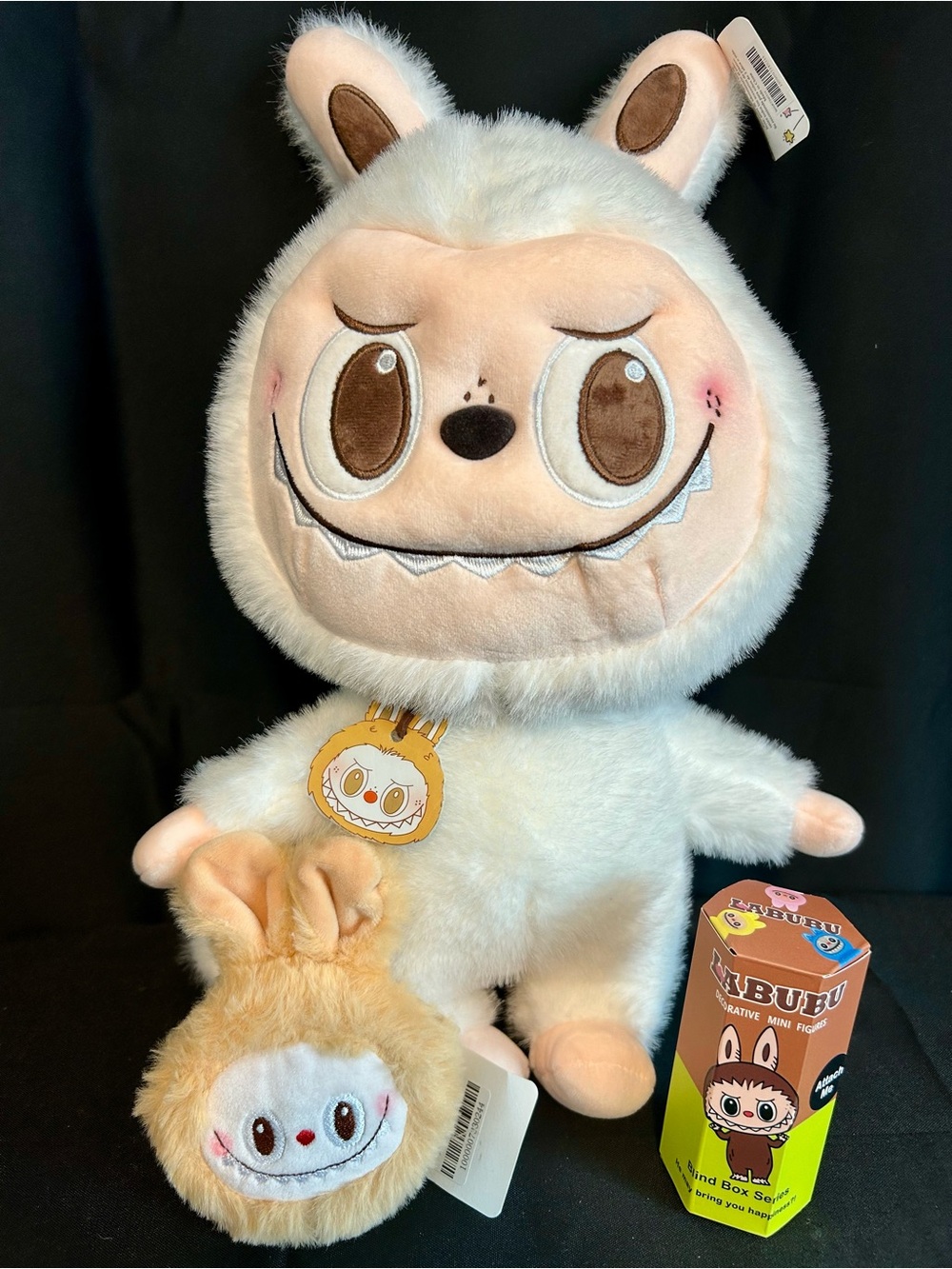 Large 16” Monster plush with plush keychain and phone hipper